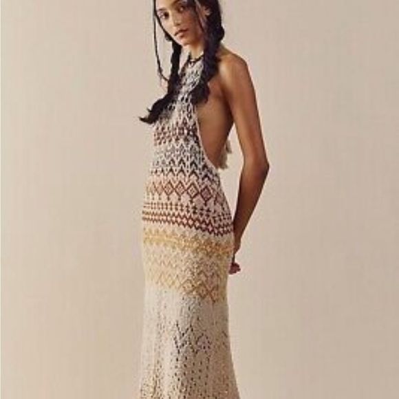 Free People Ikat Oasis Maxi Dress Halter Crochet
Knit buckles size L - Picture 2 of 12